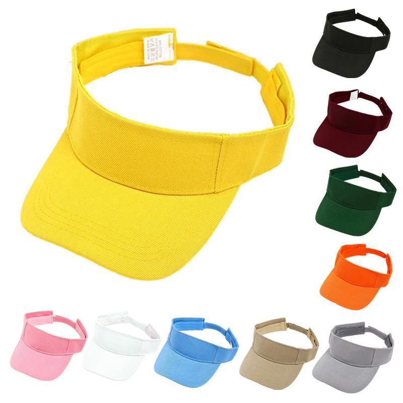 Women Adjustable UV Protection Sport Visor Cap Beach Sun Hat New Stylish Design - Orange