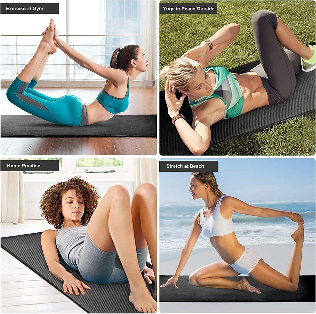 Yoga Mat Dance Mat Sports and Fitness Jump Rope Mat for Men and Women Exercise - Blue