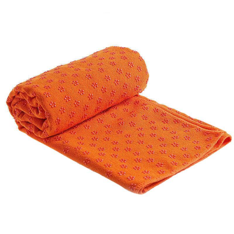 Non Slip Yoga Towel Mat Microfiber Fitness Gym Exercise Blanket with Carry Bag - Light Purple