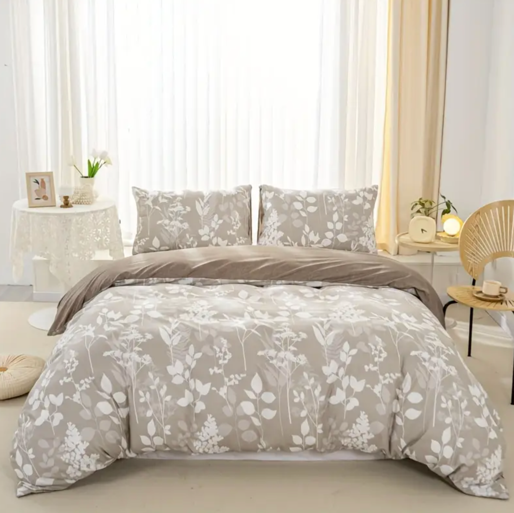 Dreamfields - Canvas Fleur Quilt Cover Set - (3pcs, Double Size)