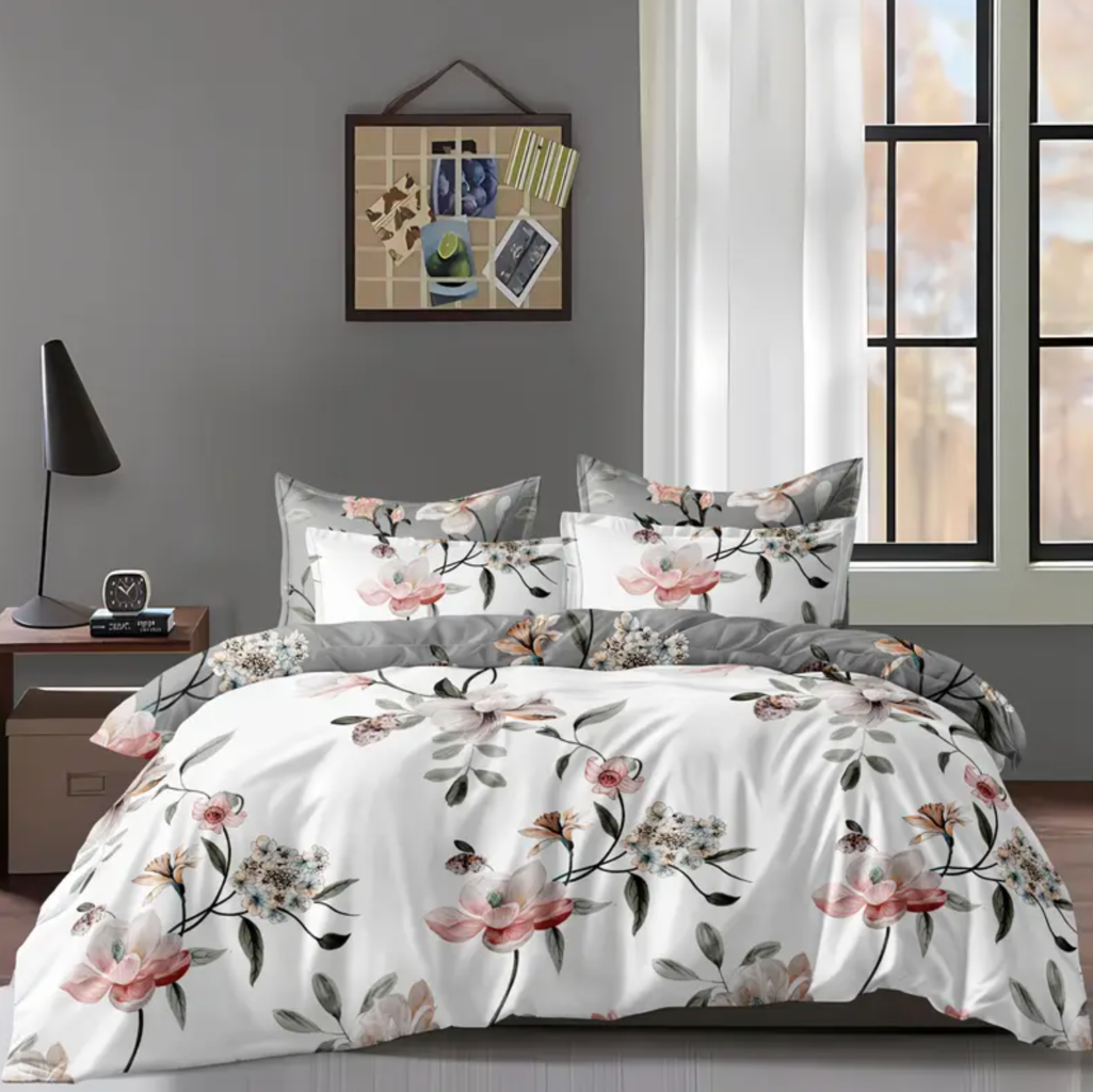 Dreamfields - Shadow Bloom Quilt Cover Set - (3pcs, Double Size)