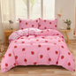 Dreamfields - Strawberry Dream Quilt Cover Set - (3pcs, Double Size)