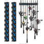 2 Sets Vertical Wall Mounted Fishing Rod Rack - 9-Slot Fishing Pole Holder for Garage, Professional Space-Saving Fishing Gear Storage Organizer with Soft Grip Pads