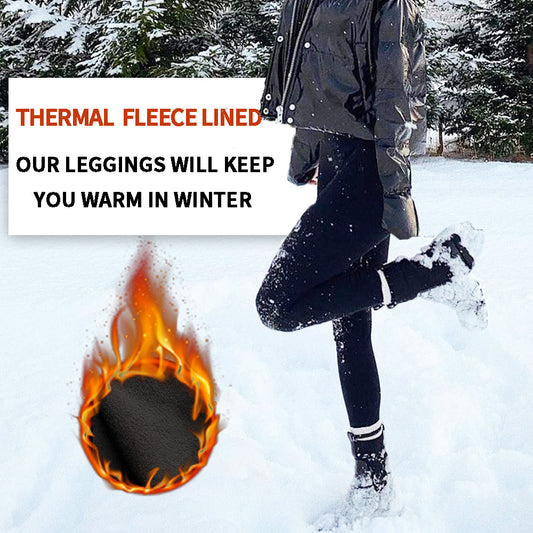 Grey Women's Mid Waist Plush Leggings with Pockets