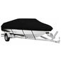Black Heavy Duty Waterproof Tarp Covers with Storage Bag, Fits V-Hull, Fish&Ski, Pro-Style, Fishing, Runabout, Bass Boats, 11-13 feet (420cm x 270cm)