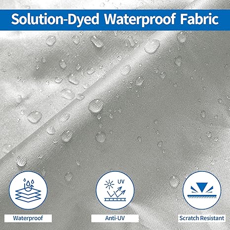 Black Heavy Duty Waterproof Tarp Covers with Storage Bag, Fits V-Hull, Fish&Ski, Pro-Style, Fishing, Runabout, Bass Boats, 14-16FT(530cm*290cm)