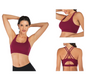 Wine Red Elegant Sexy Criss-Cross Back Sports Bra for Women