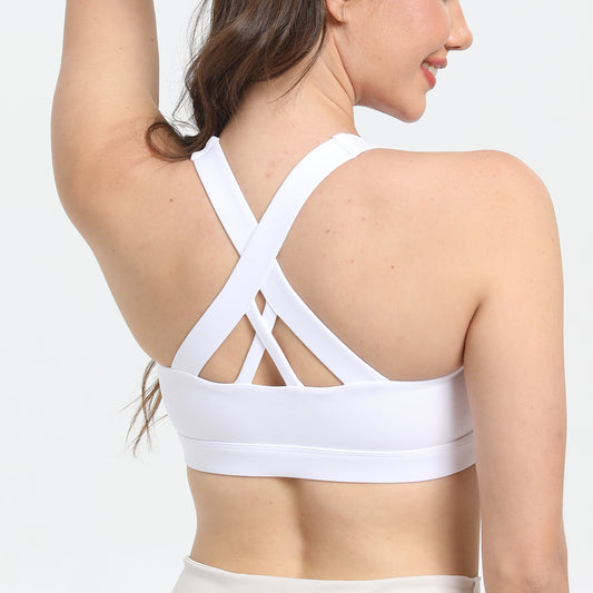 2-Pack White High-Support Shockproof Sports Bra - Padded & Wire-Free