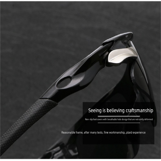 2-PCS Bright black-framed night vision Men's Sports Cycling Sunglasses Windproof PC Frame Wrap Around Design for Riding Fishing Running Reliable Outdoor Protection Australian Style