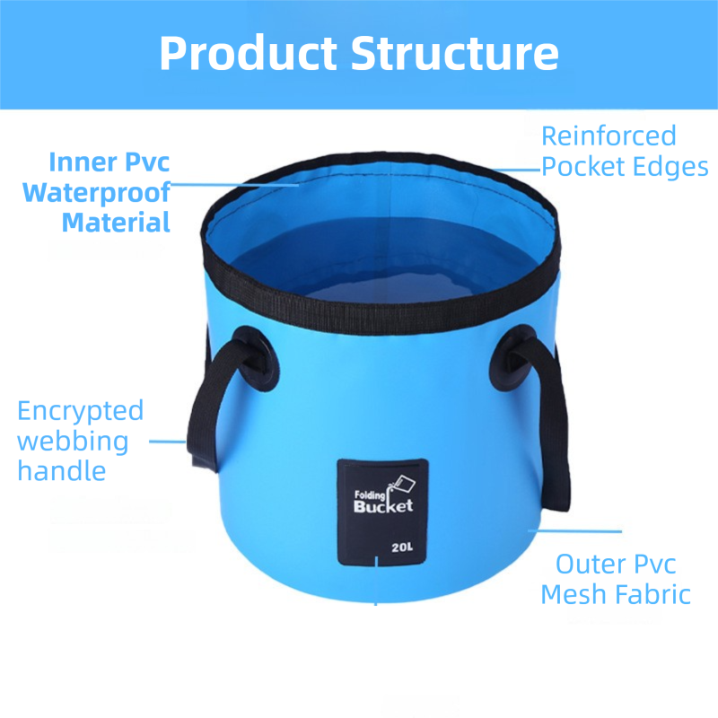 20L Orange Outdoor PVC Folding Water Bucket - Portable Fishing Barrel, Camping Water Storage, Car Washing Bag