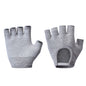 Grey 2-Pack Women's Non-Slip Yoga Gloves - Open Back Half Finger Cotton Stretchy Grip Gloves for Aerial Yoga, Pilates, and Fitness