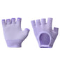 Purple 2-Pack Women's Non-Slip Yoga Gloves - Open Back Half Finger Cotton Stretchy Grip Gloves for Aerial Yoga, Pilates, and Fitness