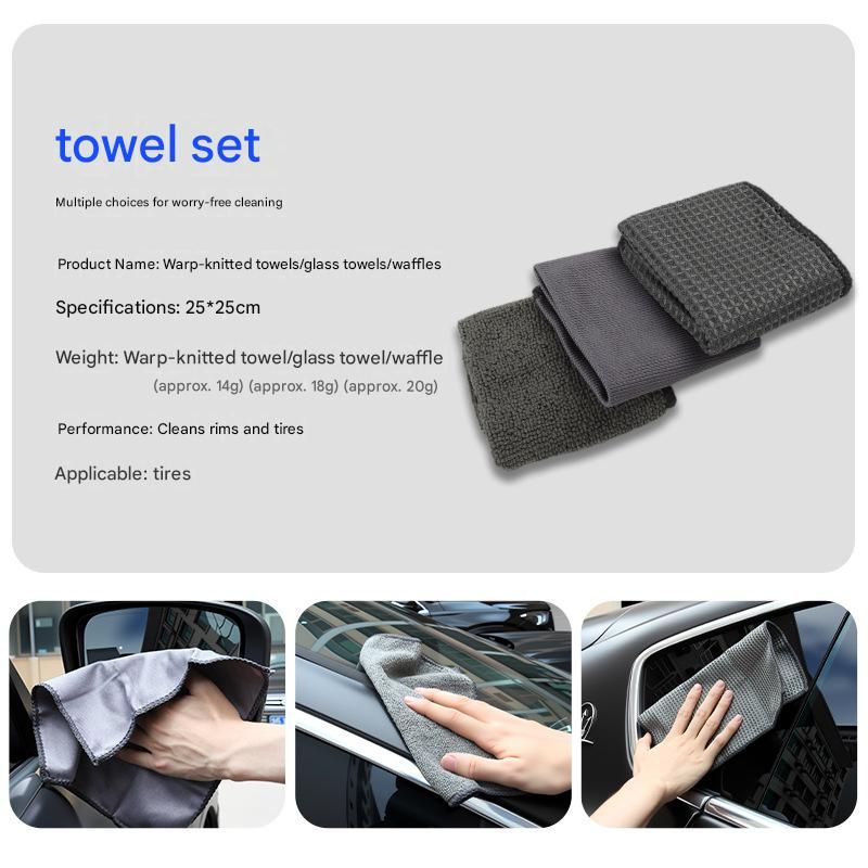 9-Piece Orange Car cleaning kit- Microfibre Wash Mitt, Sponge, Wheel Brush, Waxing Pads & Towels - Complete Auto Detailing Set for Home & Garage Use