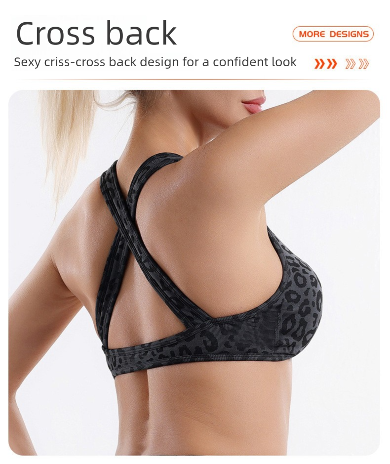 Leopard Print Yoga Set - Twist Front Sports Bra with Criss Cross Back and High Waisted Butt Lifting Shorts