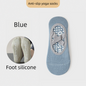 3-Pack Blue Anti-Slip Yoga Socks - Grippy Pilates Dance Fitness Socks with Silicone Grip for Women