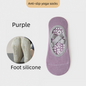 3-Pack Purple Anti-Slip Yoga Socks - Grippy Pilates Dance Fitness Socks with Silicone Grip for Women