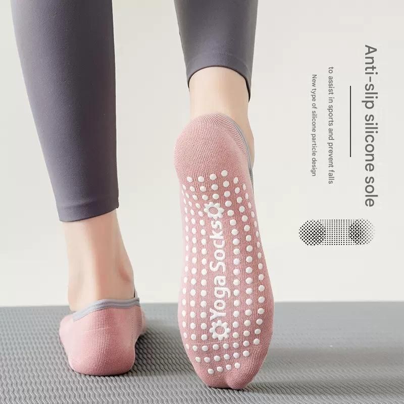 3-Pack Purple Anti-Slip Yoga Socks - Grippy Pilates Dance Fitness Socks with Silicone Grip for Women