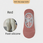 3-Pack Wine red Anti-Slip Yoga Socks - Grippy Pilates Dance Fitness Socks with Silicone Grip for Women