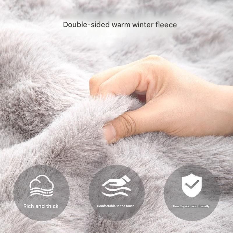Grey Large Plush Dog Bed - Extra Thick Winter Warmth, Machine Washable & Non-Slip Pet Mat for Large Dogs (120cm)