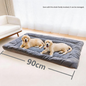 Grey Large Plush Dog Bed - Extra Thick Winter Warmth, Machine Washable & Non-Slip Pet Mat for Large Dogs (90cm)