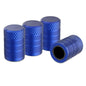 4-Pack Blue Aluminum Car Tyre Valve Stem Caps - Heavy Duty Dustproof Air Valve Covers with Internal Anti-Seize Plastic Lining for Cars SUVs Trucks
