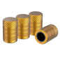 4-Pack Gold Aluminum Car Tyre Valve Stem Caps - Heavy Duty Dustproof Air Valve Covers with Internal Anti-Seize Plastic Lining for Cars SUVs Trucks