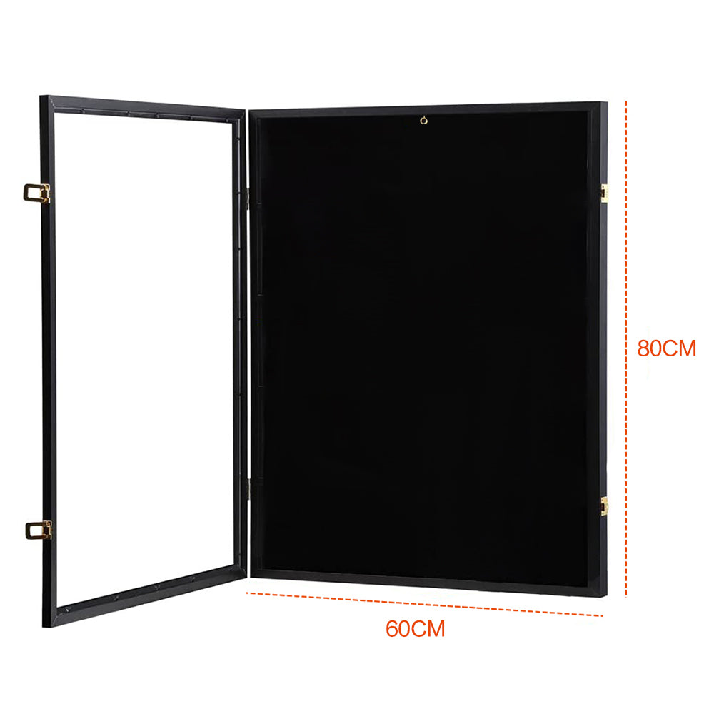 Jersey Frame Card Display Case Lockable Large Sports Jersey Showcase Box for Football Soccer Basketball Baseball Hockey with UV Protection Acrylic Black