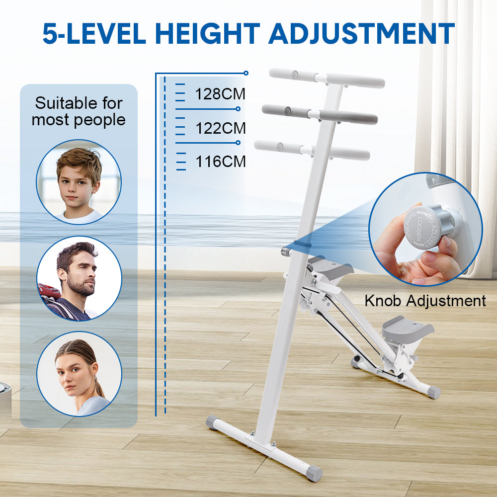 Foldable Stair Stepper for Home Gym Exercise Height Adjustable Vertical Climber Machine 150kg Loading Capacity with Digital Display for Full-Body Workout