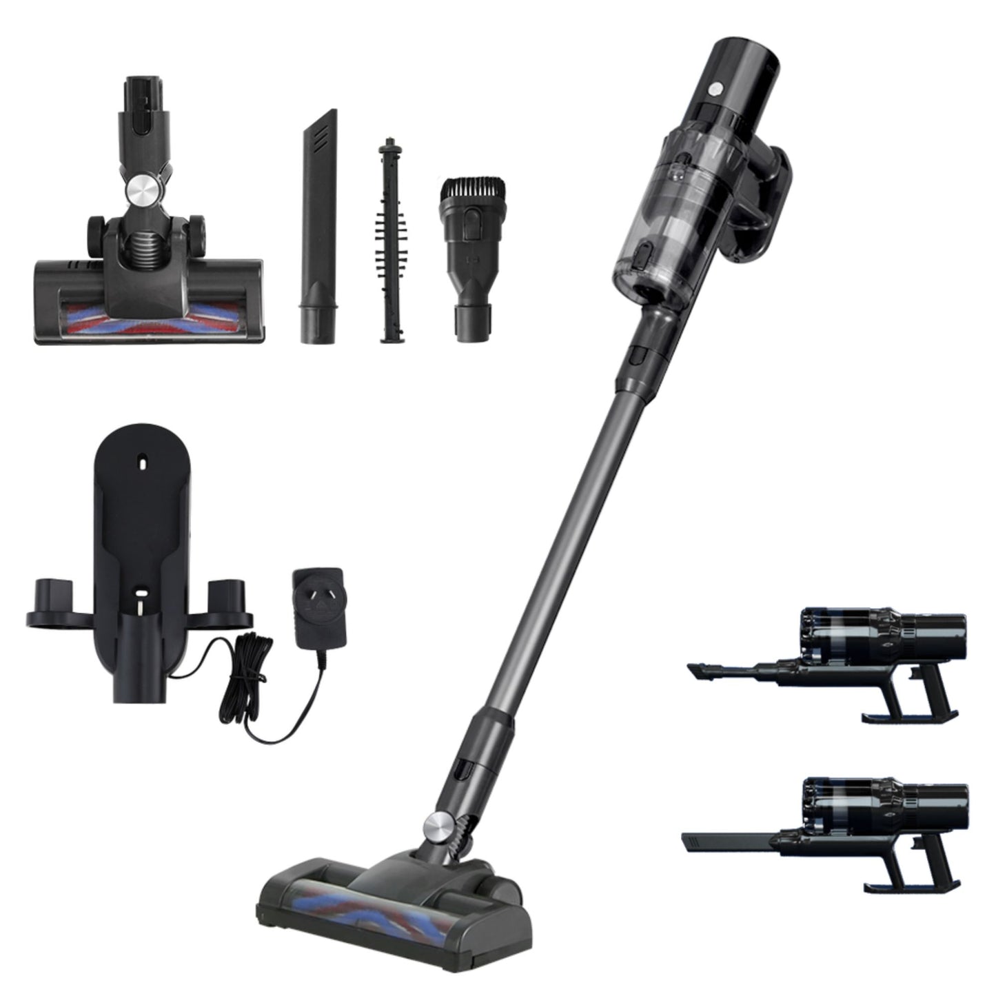 Devanti Stick Vacuum Cleaner Brushless Cordless 350W Grey