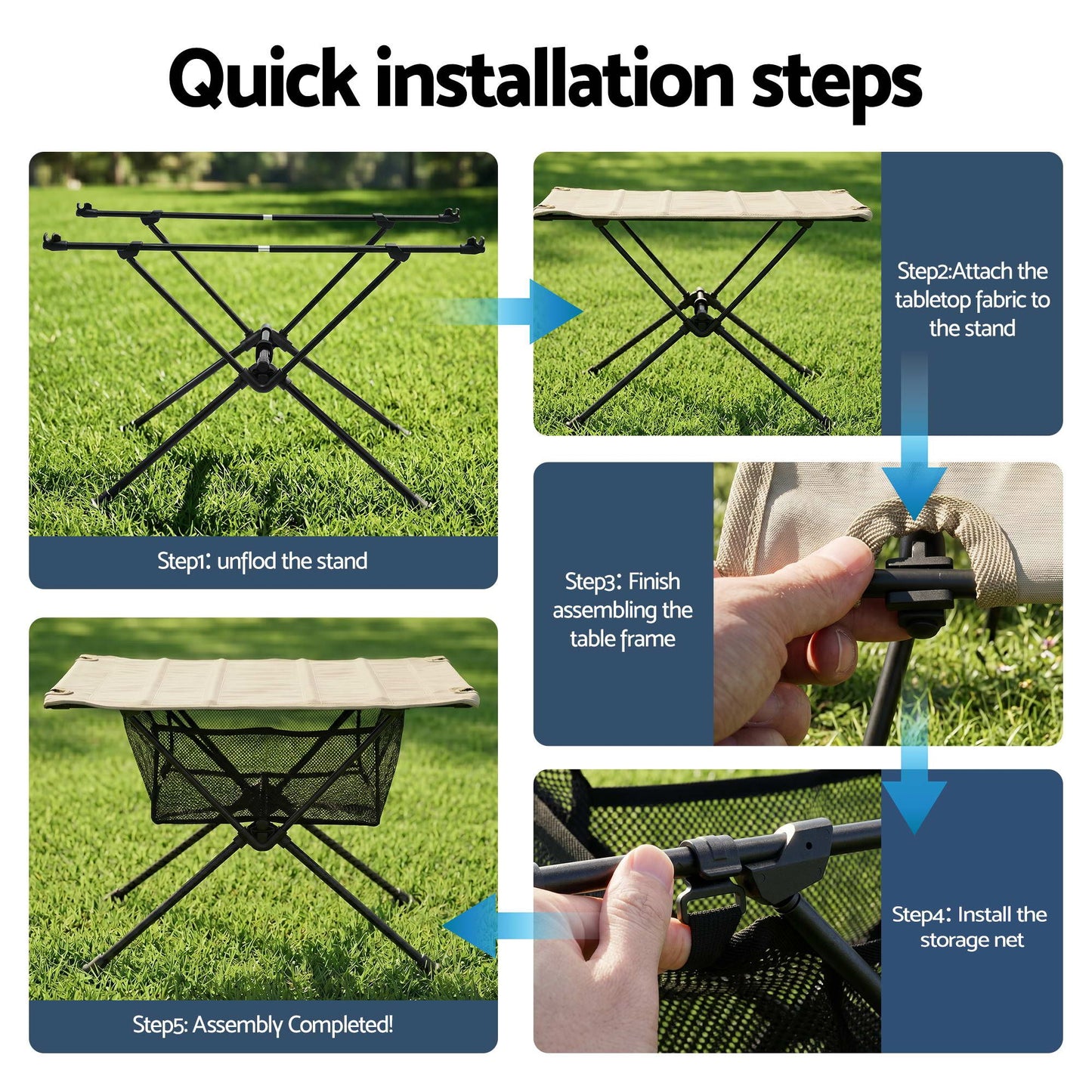 Weisshorn Folding Camping Table Portable Picnic Desk Camp Furniture