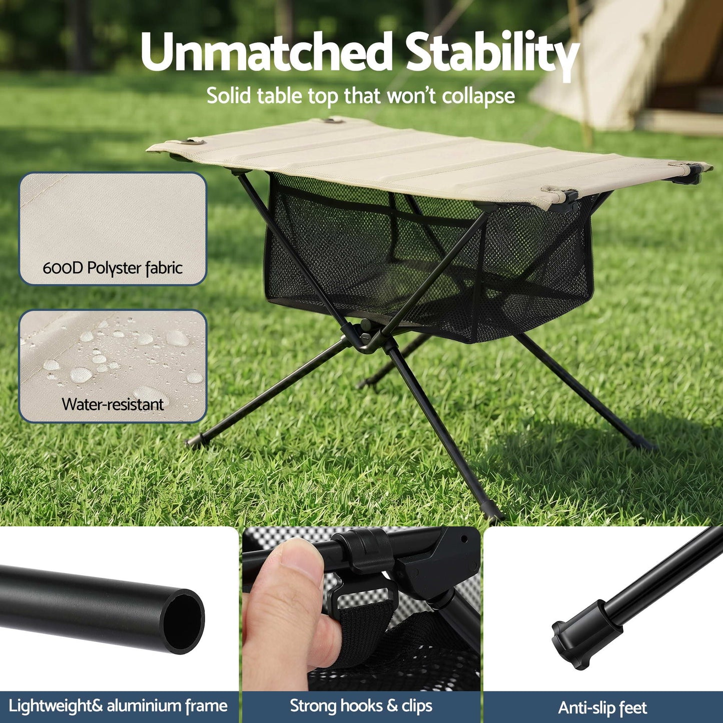 Weisshorn Folding Camping Table Portable Picnic Desk Camp Furniture