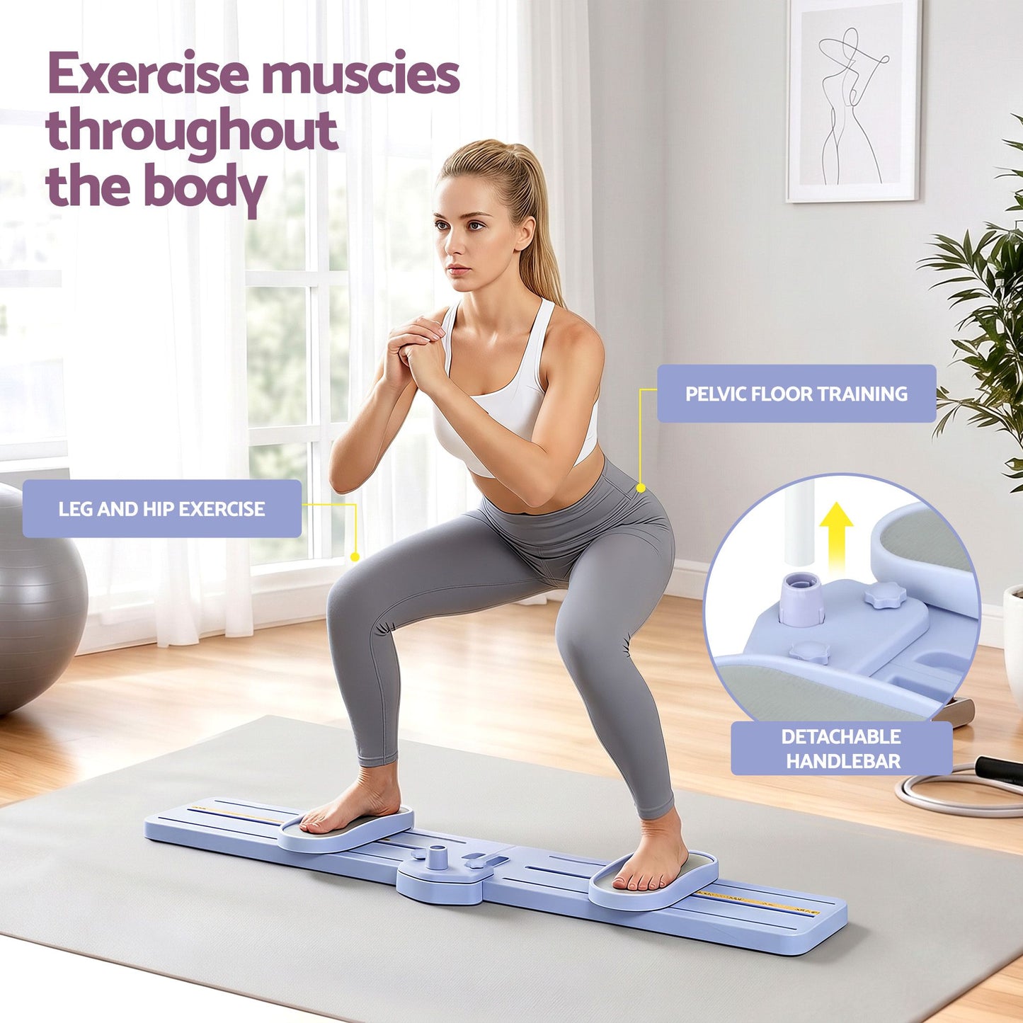 Everfit Thigh Hip Exerciser Home Ski Leg Trainer Machine Fitness Cardio Foldable