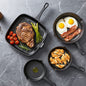 5-Star Chef Cast Iron Fry Pan Skillet Cookware Set Induction Black 14/16/20/24cm