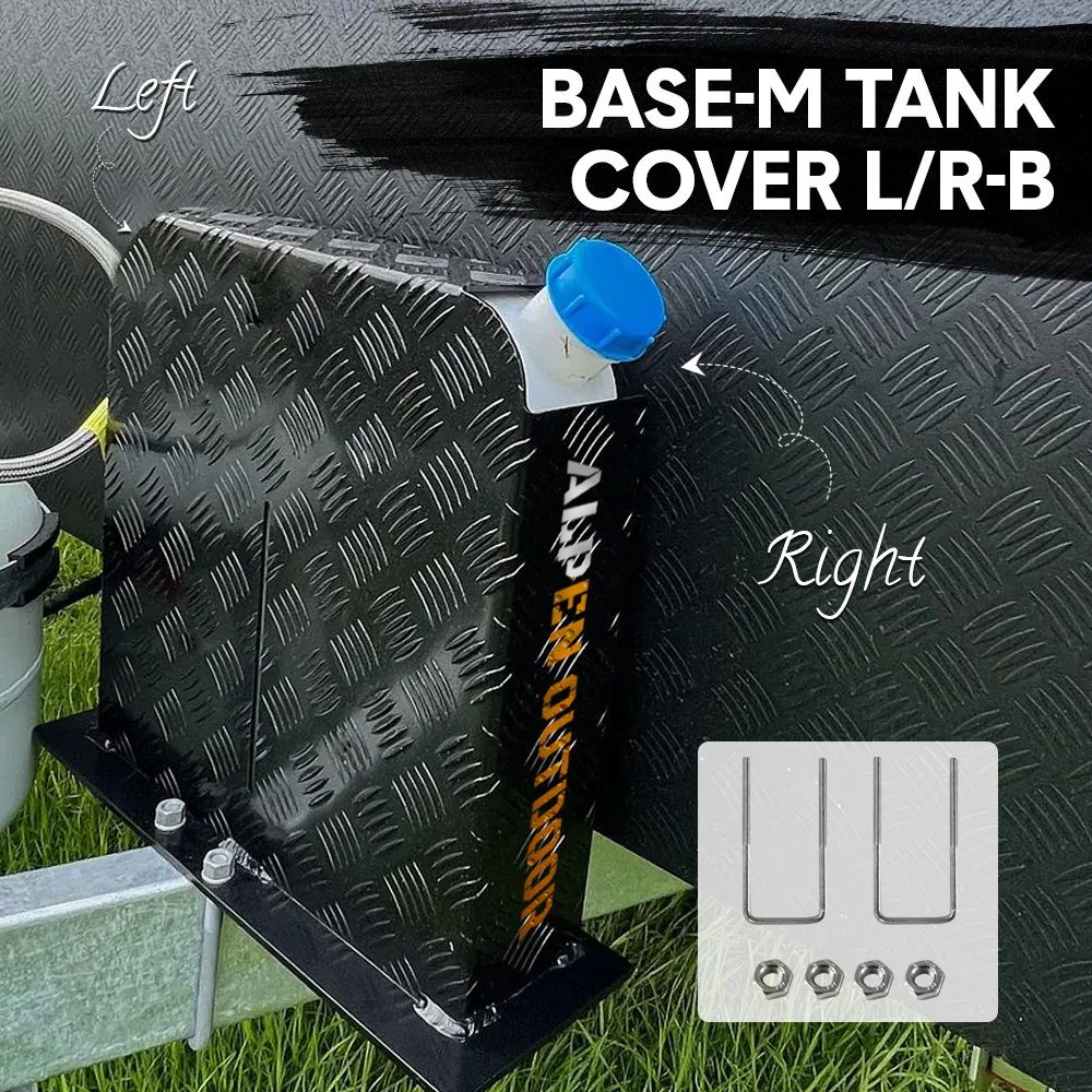 Alpen Outdoor Base 2mm Aluminum Diesel Heater Fuel Tank Cover, Heavy Duty Protective Guard for 10L 15L Tanks, Simple Installation, Double Side,Safe UV & Impact Shield, Ideal for Camping & RV